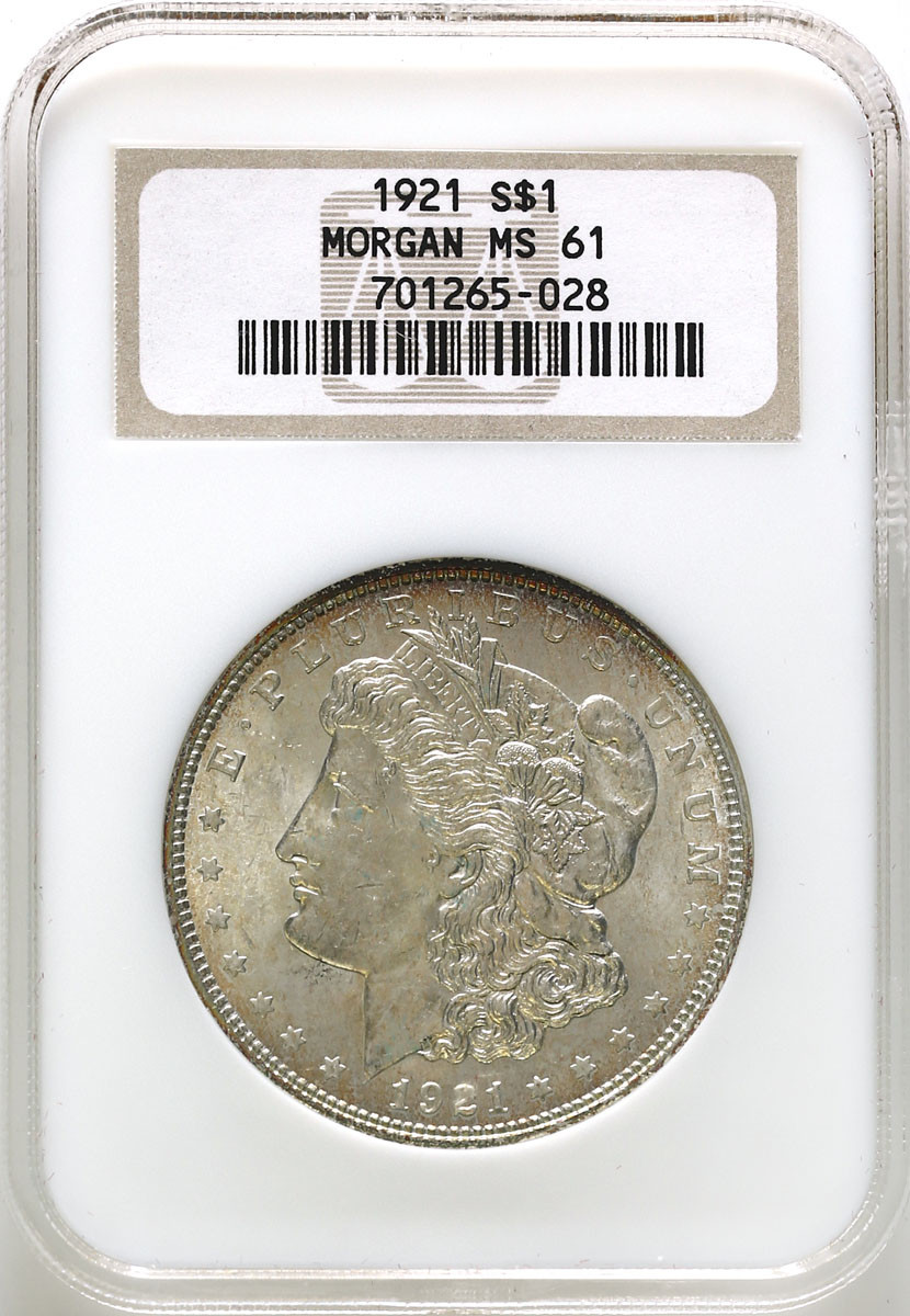 USA. Dolar 1921, Filadelfia NGC MS61 - PIĘKNY